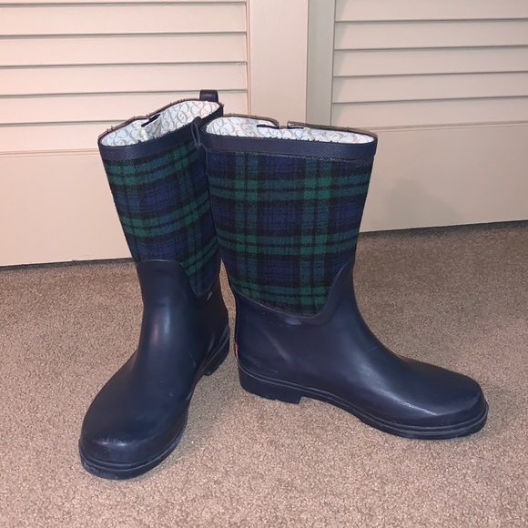 chooka Shoes - COPY - Chooka Euro-Plaid Mid-Navy rain boots